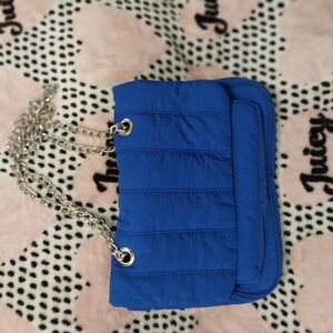 Blue Quilted Shoulder Bag